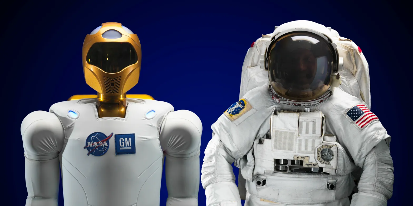 Robonaut and EMU spacesuit
